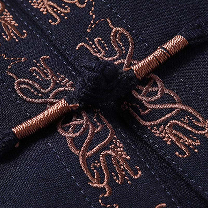 Chaqueta, camisa y pantalón de manga larga para hombre con bordado del personaje Fu de Buddha Stones y botones de rana. - image 2