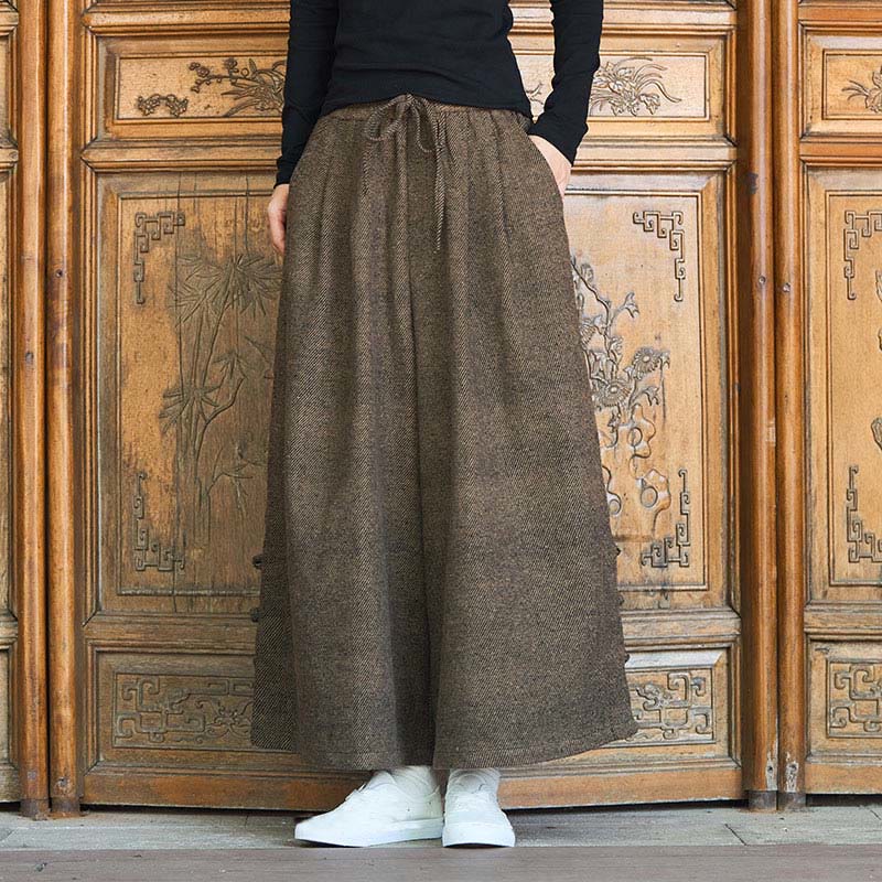 Pantalones térmicos de pana para hombre, de pierna ancha, con bolsillos, diseño de botones de rana china y Buddha Stones para invierno. - image 11