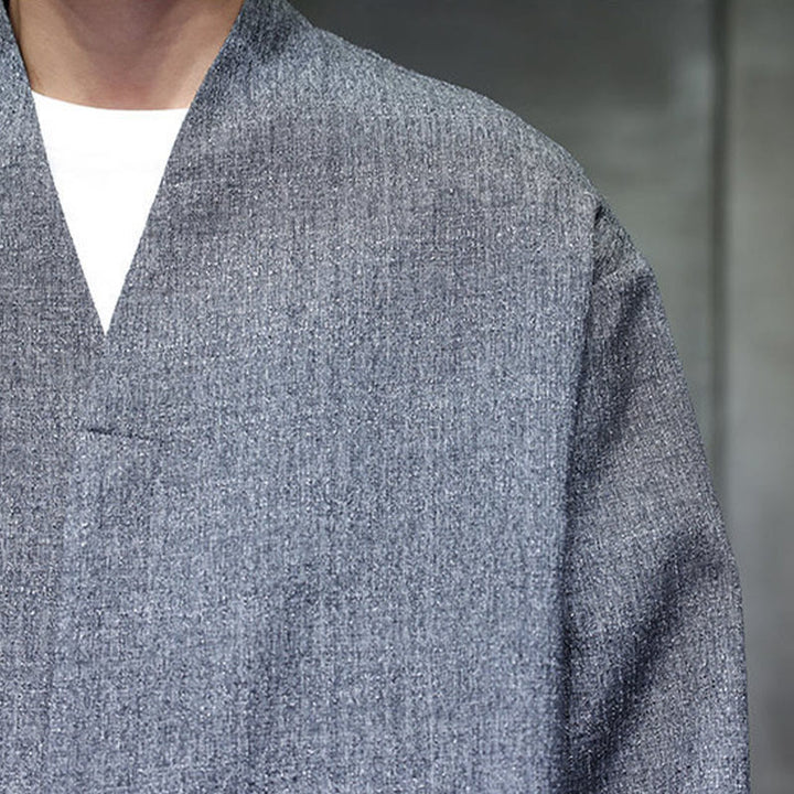 Chaqueta de manga larga para hombre de color liso con Buddha Stones para primavera y otoño - image 9