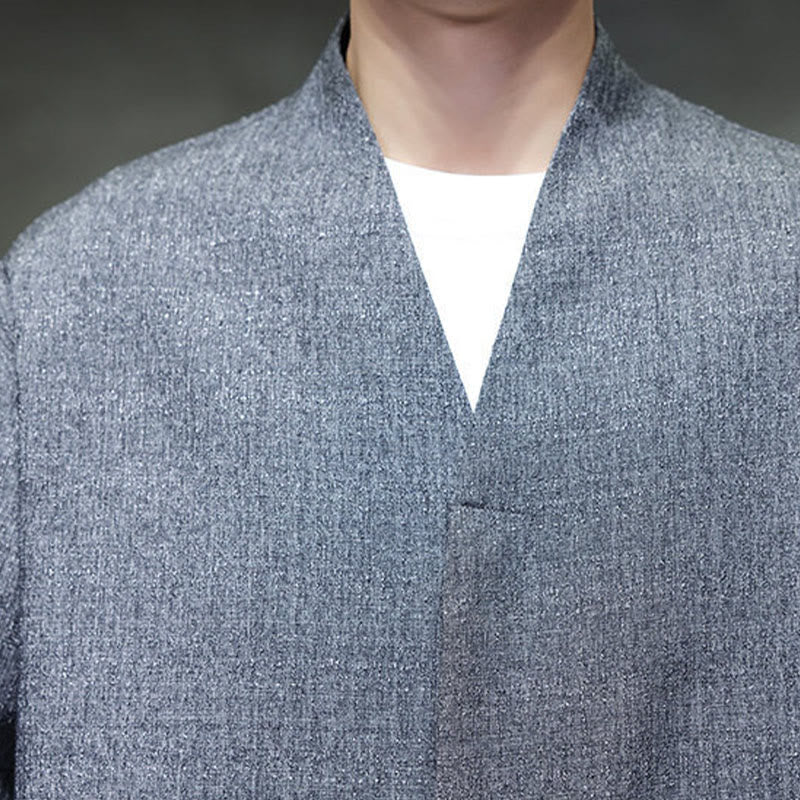 Chaqueta de manga larga para hombre de color liso con Buddha Stones para primavera y otoño - image 8