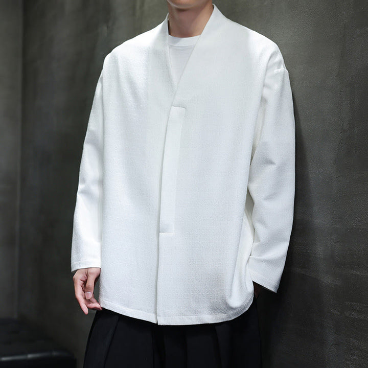 Chaqueta de manga larga para hombre de color liso con Buddha Stones para primavera y otoño - image 16