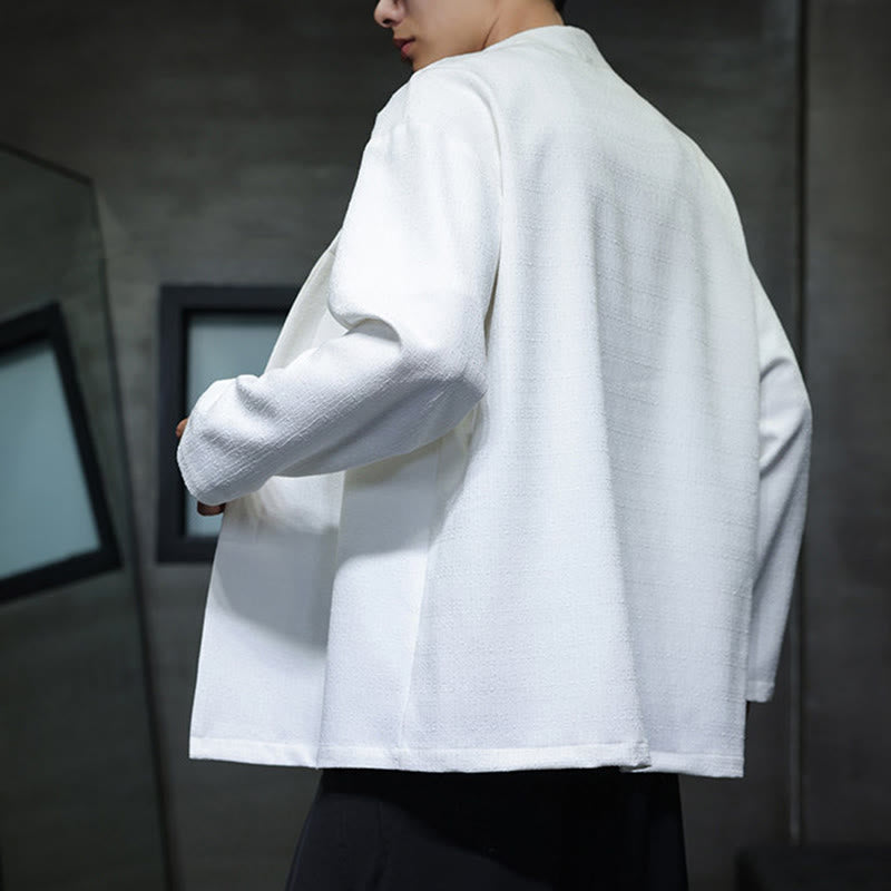 Chaqueta de manga larga para hombre de color liso con Buddha Stones para primavera y otoño - image 15