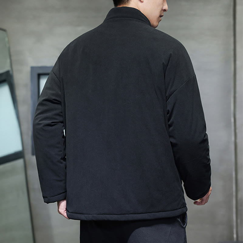 Chaqueta de pana de manga larga para hombre con bolsillos y diseño de Yin Yang Tai Chi de Buddha Stones Winter - image 3