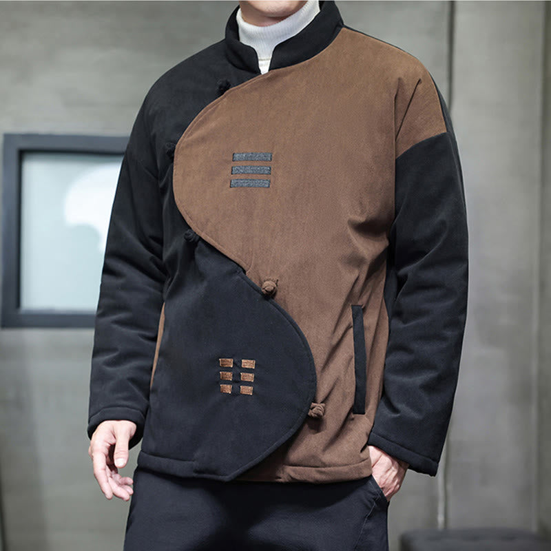 Chaqueta de pana de manga larga para hombre con bolsillos y diseño de Yin Yang Tai Chi de Buddha Stones Winter - image 6