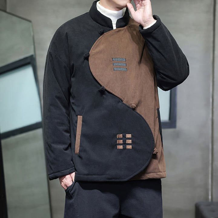 Chaqueta de pana de manga larga para hombre con bolsillos y diseño de Yin Yang Tai Chi de Buddha Stones Winter - image 7