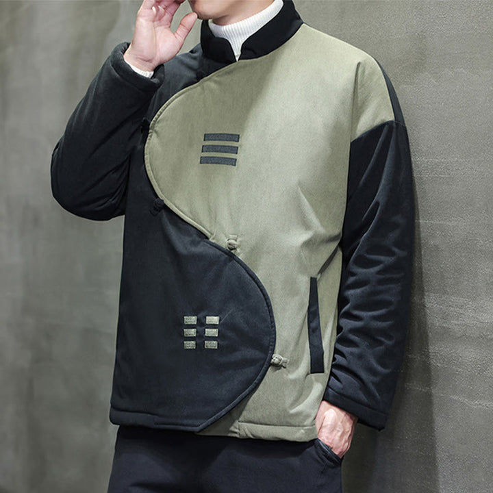 Chaqueta de pana de manga larga para hombre con bolsillos y diseño de Yin Yang Tai Chi de Buddha Stones Winter - image 17