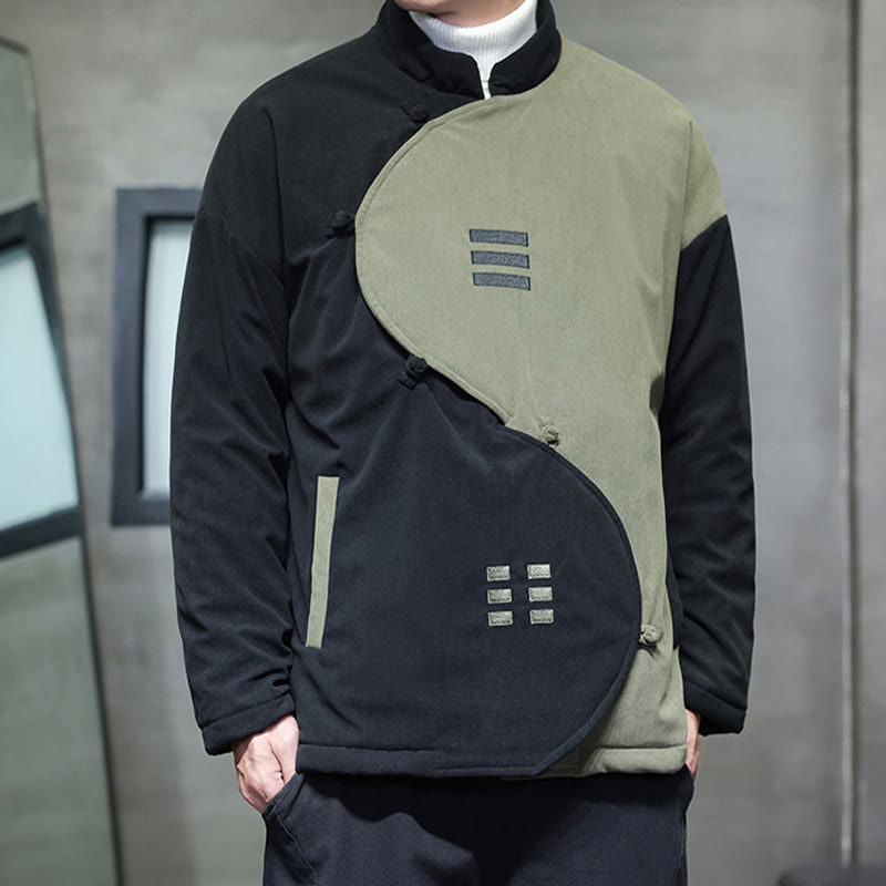 Chaqueta de pana de manga larga para hombre con bolsillos y diseño de Yin Yang Tai Chi de Buddha Stones Winter - image 13