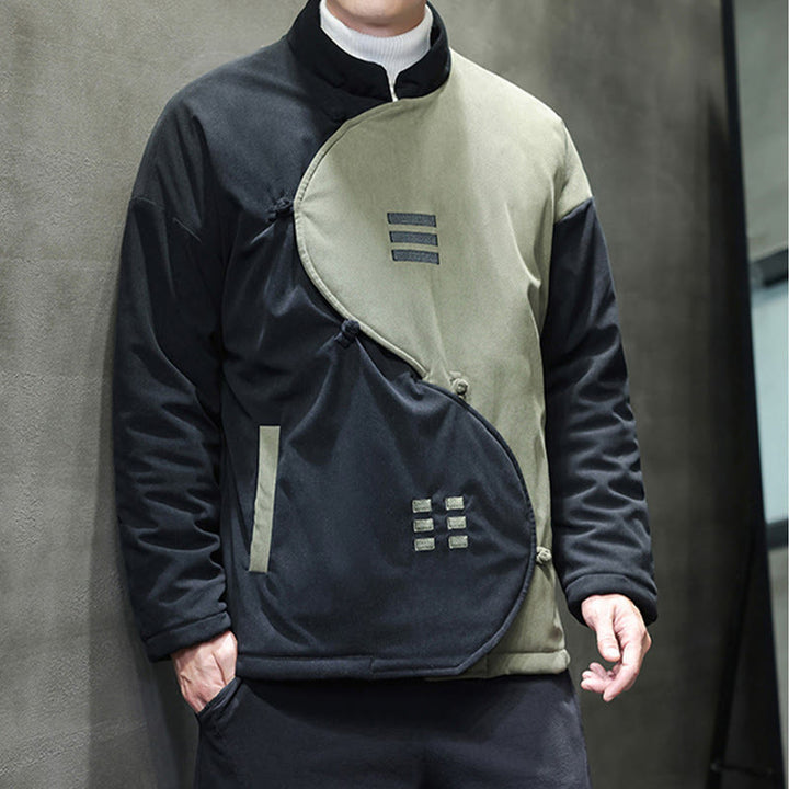 Chaqueta de pana de manga larga para hombre con bolsillos y diseño de Yin Yang Tai Chi de Buddha Stones Winter - image 12