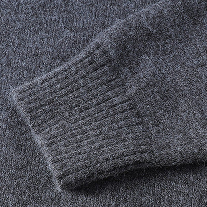 Suéter de punto de manga larga para hombre, cálido, con botones de invierno y cuello redondo , con Buddha Stones - image 6