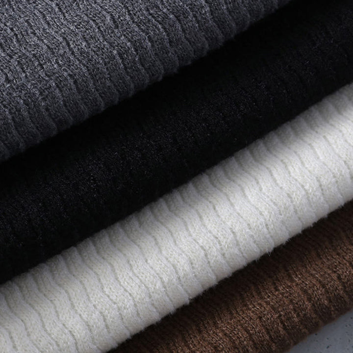 Suéter de punto de manga larga para hombre, cálido, con cuello alto y diseño de Buddha Stones en invierno - image 10