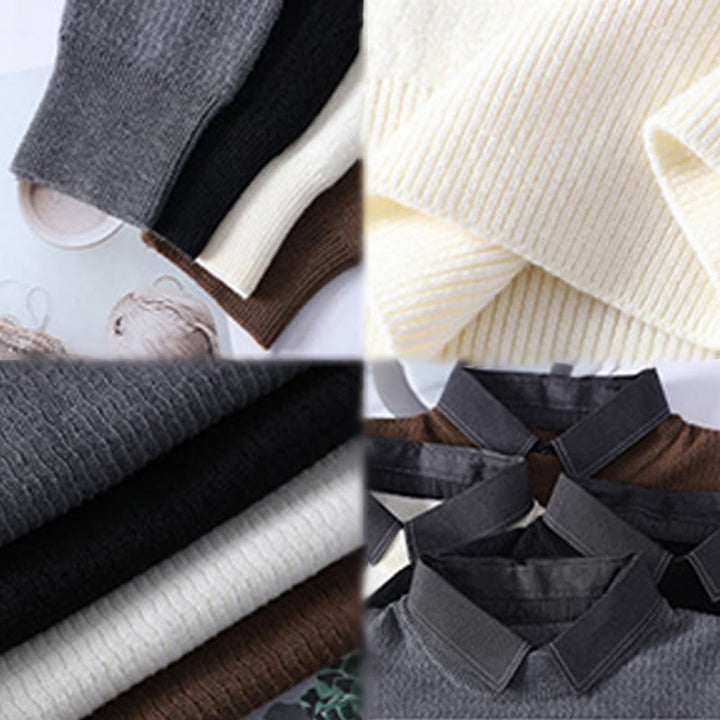 Suéter de punto de manga larga para hombre, cálido, con cuello alto y diseño de Buddha Stones en invierno - image 11
