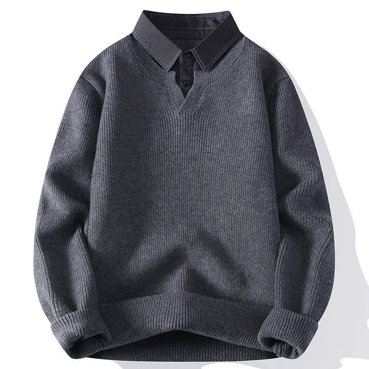 Suéter de punto de manga larga para hombre, cálido, con cuello alto, color negro, con Buddha Stones, para invierno - Gris - US/UK/AU44, EU54 (4XL) - image 0