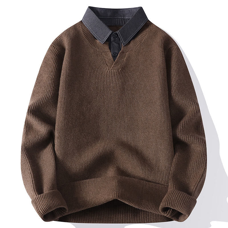 Suéter de punto de manga larga para hombre, cálido, con cuello alto, color negro, con Buddha Stones, para invierno - Tierra de siena - US/UK/AU44, EU54 (4XL) - image 7