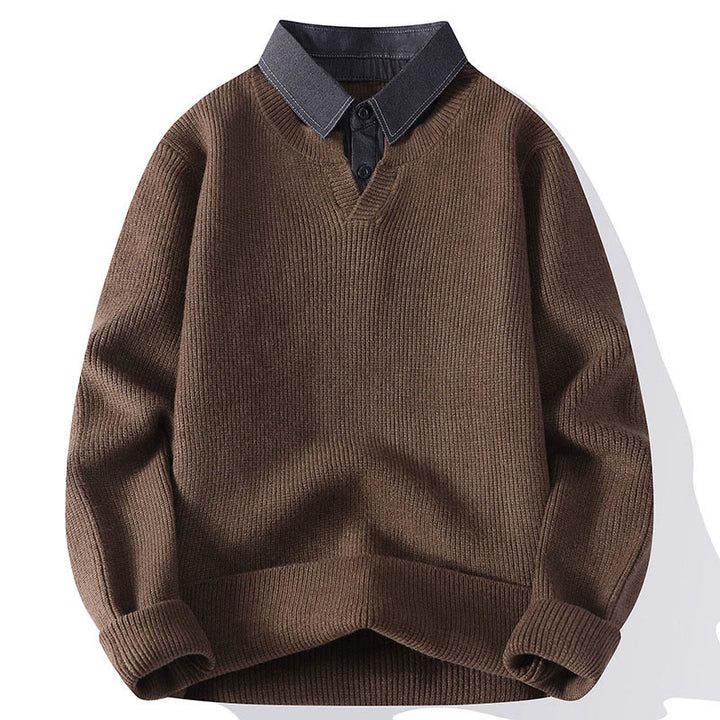 Suéter de punto de manga larga para hombre, cálido, con cuello alto, color negro, con Buddha Stones, para invierno - Tierra de siena - US/UK/AU44, EU54 (4XL) - image 7