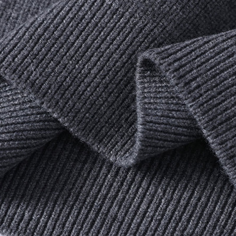 Suéter de punto de manga larga para hombre, cálido, con cuello alto, color negro, con Buddha Stones, para invierno - image 5