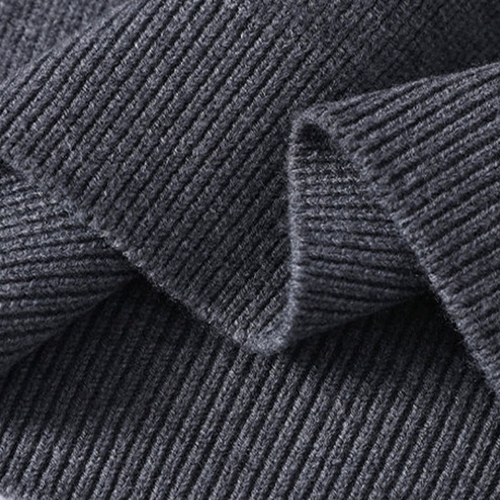 Suéter de punto de manga larga para hombre, cálido, con cuello alto, color negro, con Buddha Stones, para invierno - image 5