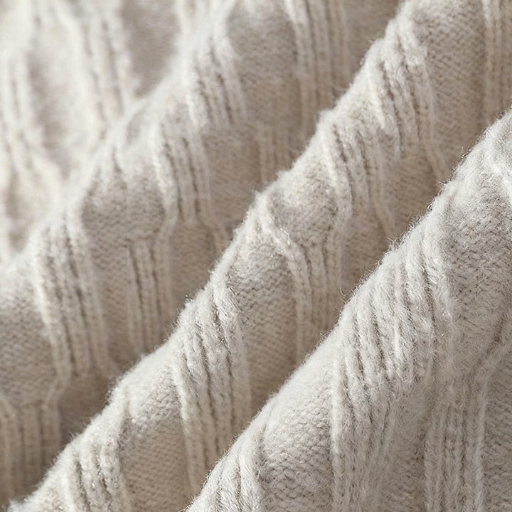 Suéter de punto de manga larga para hombre, cálido, con cuello alto y diseño de líneas negras de Buddha Stones, para invierno - image 6