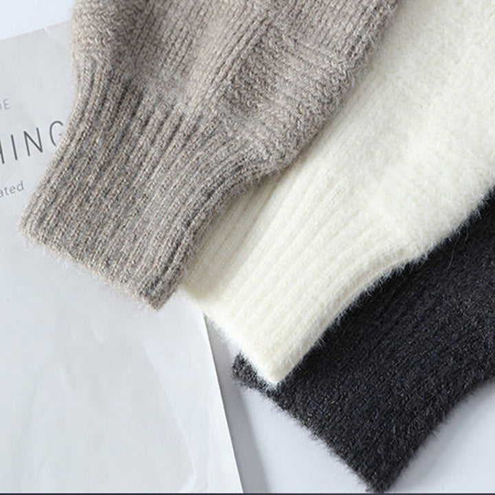 Suéter de punto de manga larga para hombre, cálido, con estampado a cuadros y cuello alto negro de Buddha Stones, para invierno - image 8