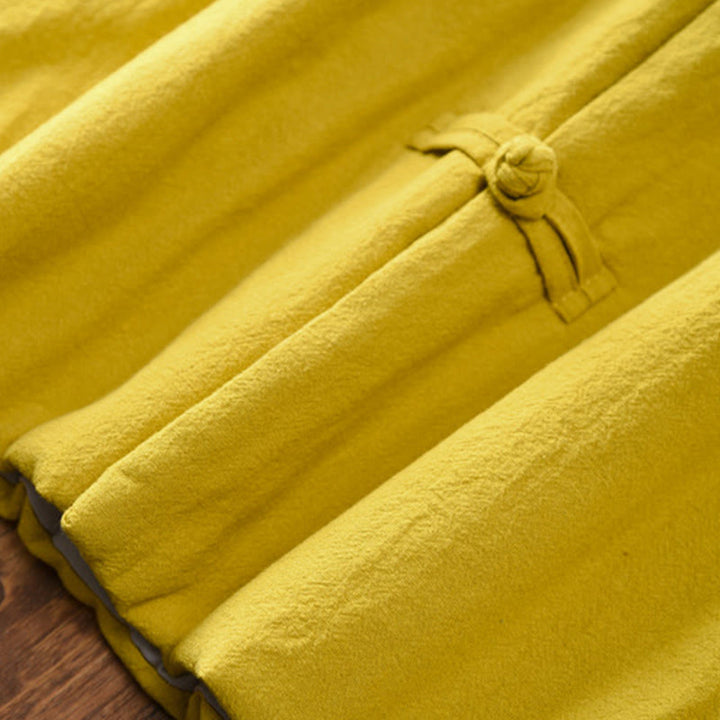 Chaqueta térmica de algodón de manga larga con botones de rana para mujer, de Buddha Stones, con bolsillos, para invierno - image 8