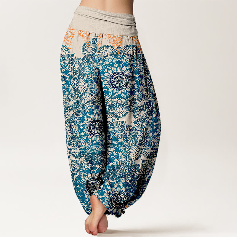 Pantalones Buddha Stones de algodón puro con estampado de mandalas triangulares para mujer, cintura elástica - image 7