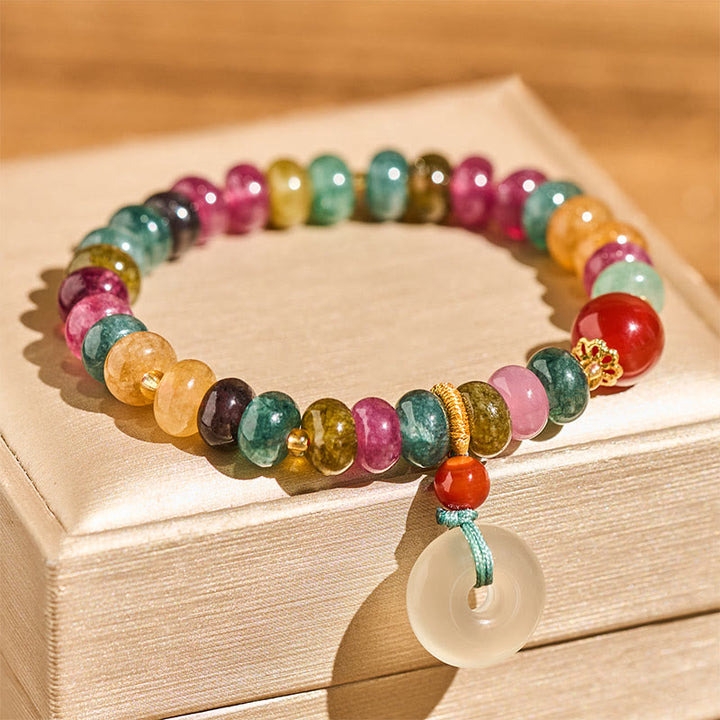 Pulsera de amor con hebilla de la paz de Buddha Stones y turmalina calcedonia - image 2