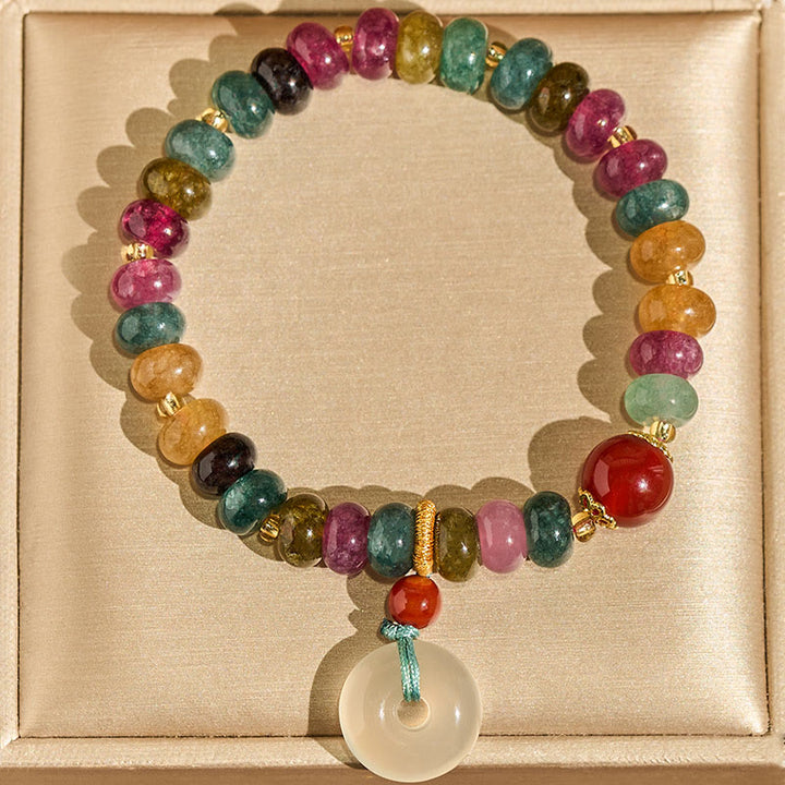 Pulsera de amor con hebilla de la paz de Buddha Stones y turmalina calcedonia - image 3