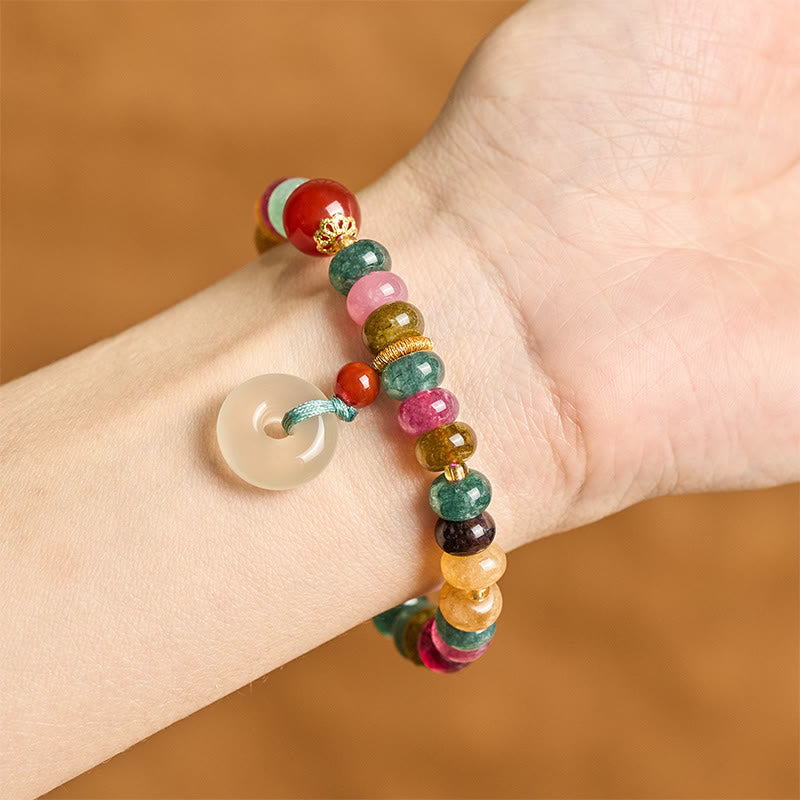 Pulsera de amor con hebilla de la paz de Buddha Stones y turmalina calcedonia - image 4