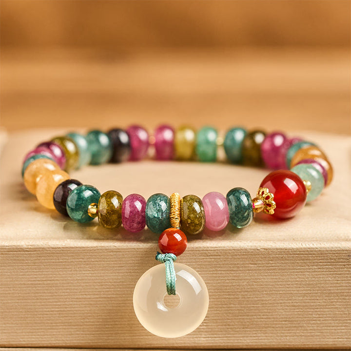 Pulsera de amor con hebilla de la paz de Buddha Stones y turmalina calcedonia - image 1