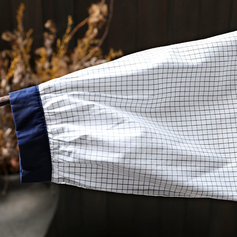 Camisa de algodón de manga larga para mujer con botones en contraste y estampado de Buddha Stones - image 9