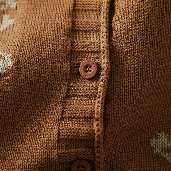 Cárdigan de punto de algodón con mangas largas de murciélago y botones florales de Buddha Stones para mujer - image 8