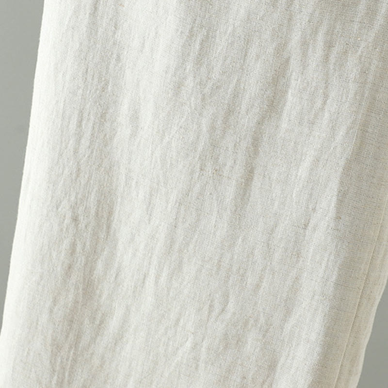 Pantalones anchos de lino y algodón con cordón ajustable de invierno para mujer con Buddha Stones y bolsillos - image 13