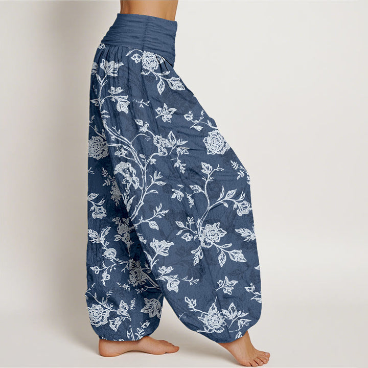 Pantalones Buddha Stones con estampado floral y cobertura total para mujer, con cintura elástica - image 2
