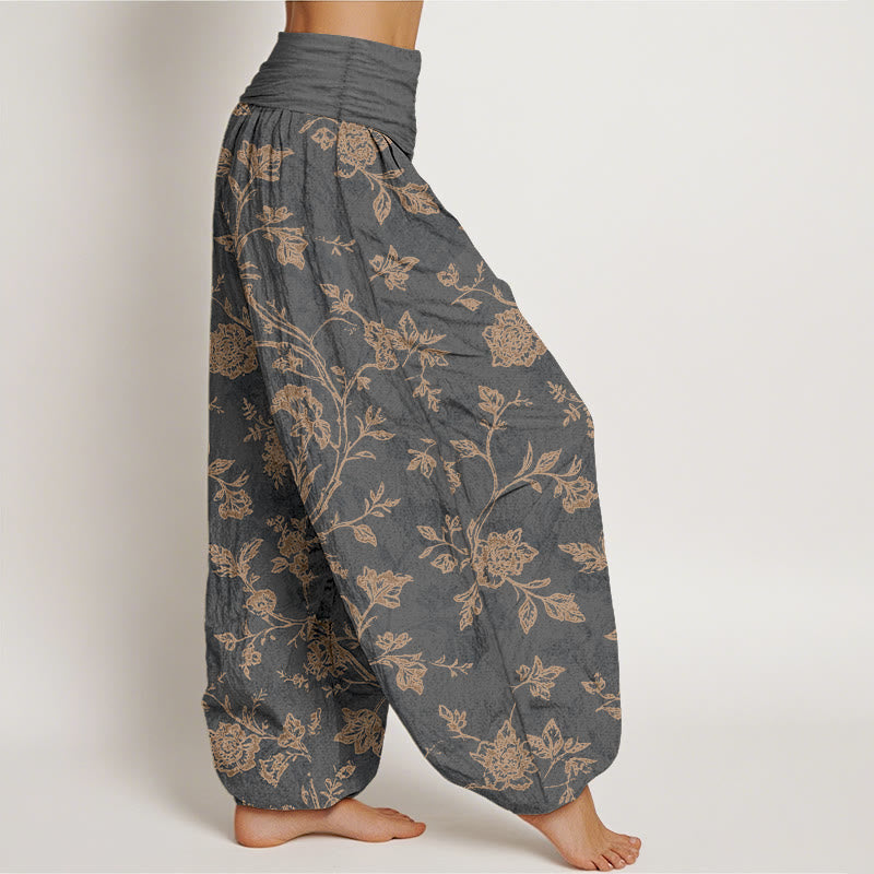 Pantalones Buddha Stones con estampado floral y cobertura total para mujer, con cintura elástica - image 7