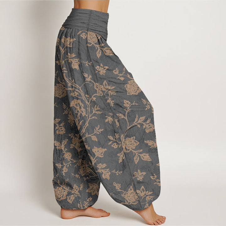 Pantalones Buddha Stones con estampado floral y cobertura total para mujer, con cintura elástica - image 7