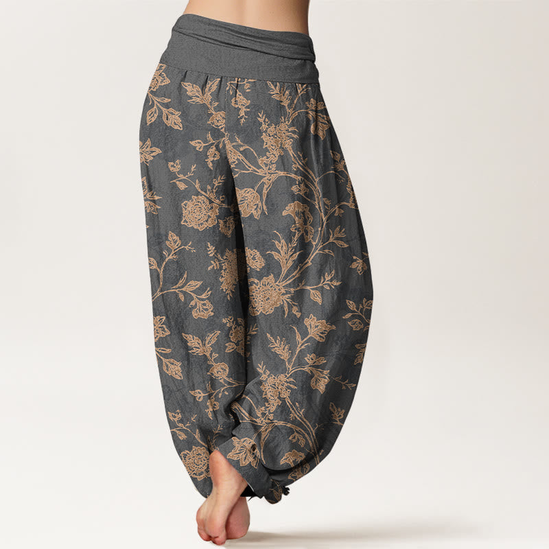 Pantalones Buddha Stones con estampado floral y cobertura total para mujer, con cintura elástica - image 6