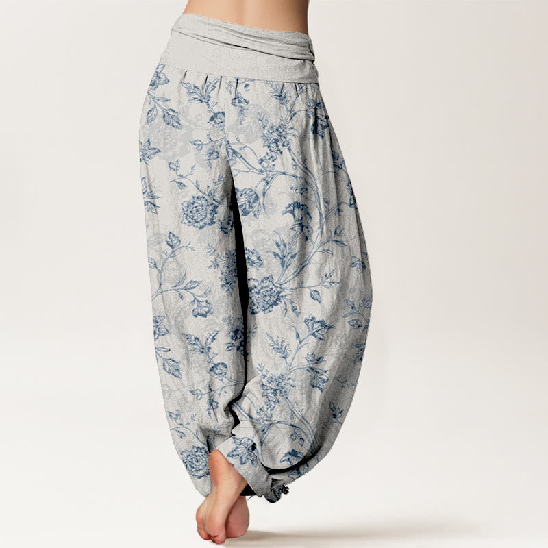 Pantalones Buddha Stones con estampado floral y cobertura total para mujer, con cintura elástica - image 9