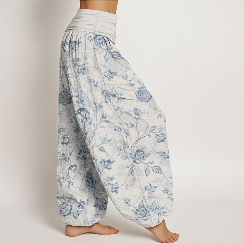 Pantalones Buddha Stones con estampado floral y cobertura total para mujer, con cintura elástica - image 10