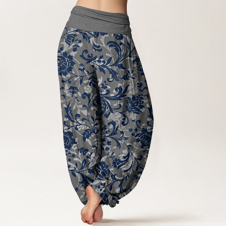 Pantalones harén de algodón con estampado floral de lujo y Buddha Stones para mujer, cintura elástica - image 6