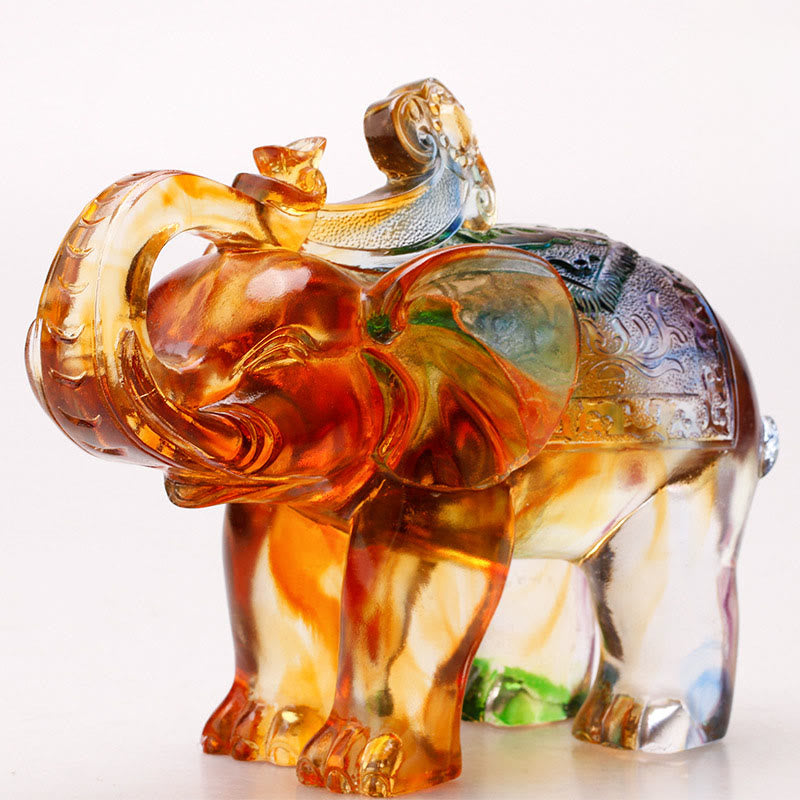Buddha Stones hechas a mano, cristal de Liuli, elefante, obra de arte, sabiduría, riqueza, decoración del hogar - image 10