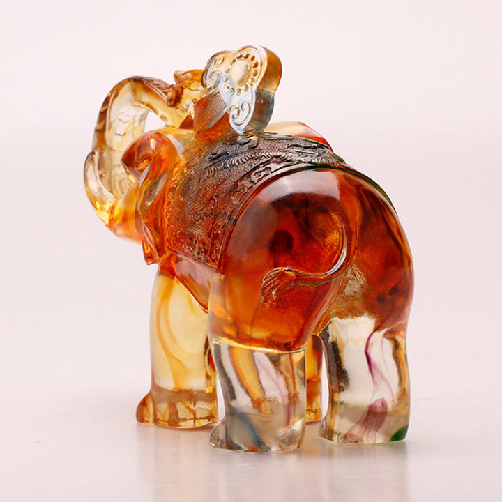 Buddha Stones hechas a mano, cristal de Liuli, elefante, obra de arte, sabiduría, riqueza, decoración del hogar - image 9