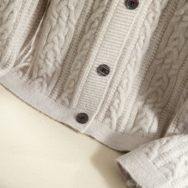 Cárdigan de punto de manga larga para mujer, de algodón, con diseño informal de botones retorcidos de Buddha Stones para invierno - image 38