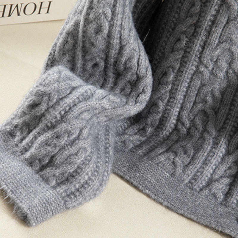 Cárdigan de punto de manga larga para mujer, de algodón, con diseño informal de botones retorcidos de Buddha Stones para invierno - image 22