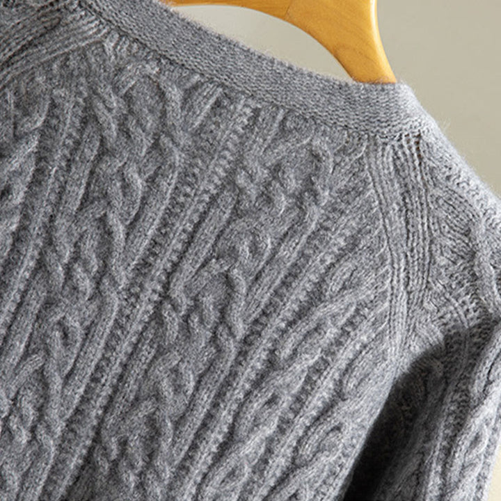 Cárdigan de punto de manga larga para mujer, de algodón, con diseño informal de botones retorcidos de Buddha Stones para invierno - image 21