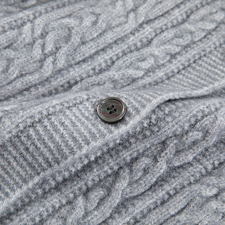 Cárdigan de punto de manga larga para mujer, de algodón, con diseño informal de botones retorcidos de Buddha Stones para invierno - image 28