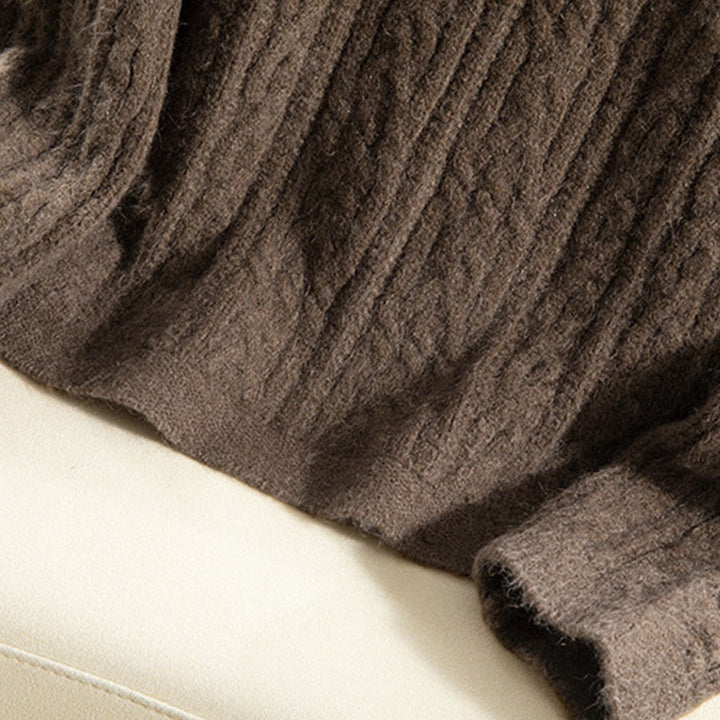 Cárdigan de punto de manga larga para mujer, de algodón, con diseño informal de botones retorcidos de Buddha Stones para invierno - image 13