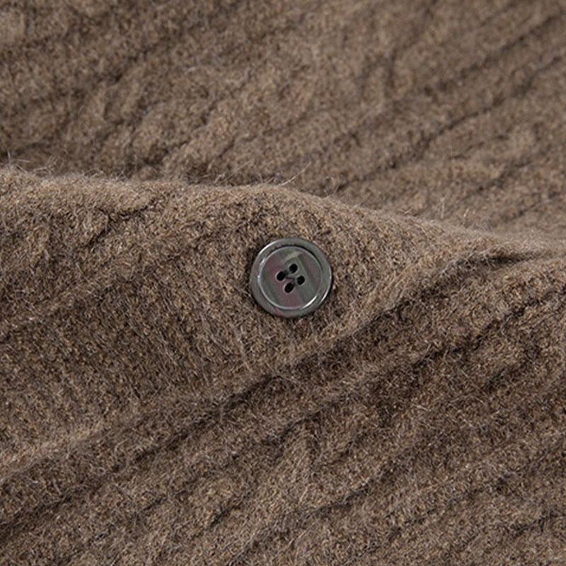 Cárdigan de punto de manga larga para mujer, de algodón, con diseño informal de botones retorcidos de Buddha Stones para invierno - image 11