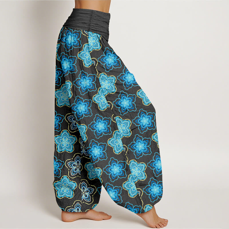Pantalones Buddha Stones de algodón con diseño regular de flores de cinco pétalos y cintura elástica para mujer - image 7