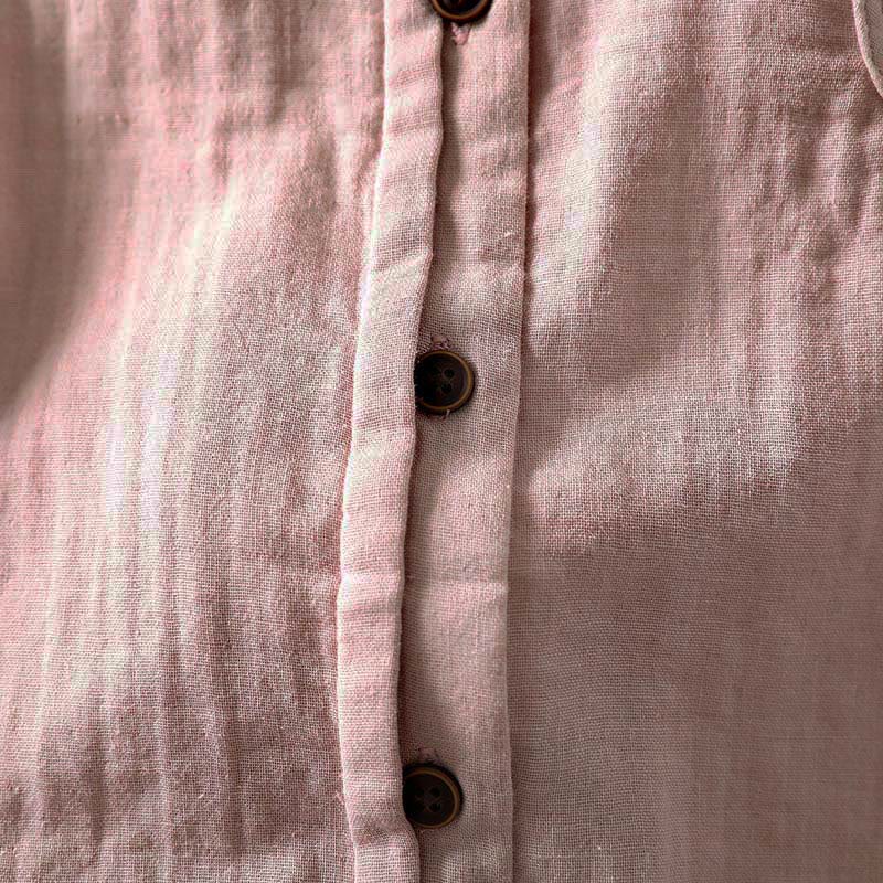 Buddha Stones Camisa de algodón de manga larga con botones y cuello de encaje para mujer, primavera y otoño - image 10