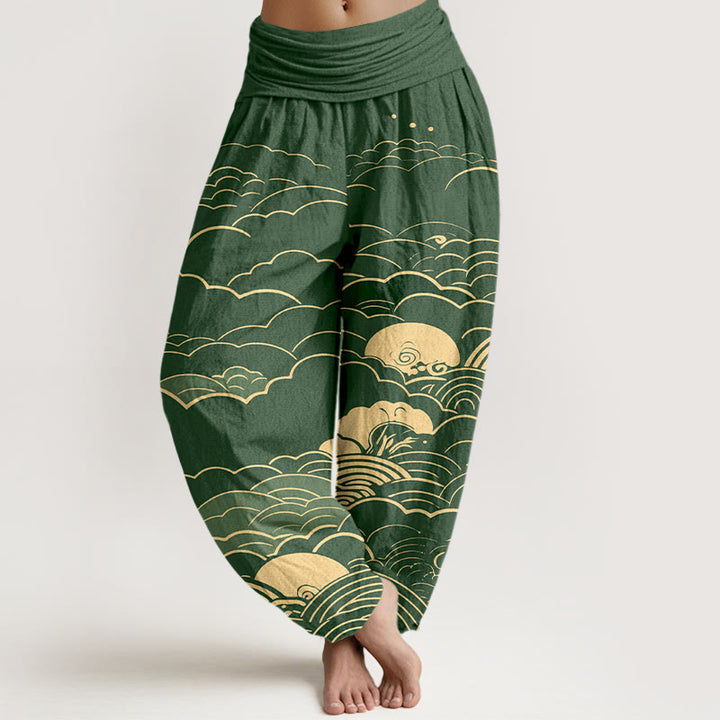 Pantalones Buddha Stones para mujer, con cintura elástica - Verde - US16，UK/AU20，EU48 (3XL) - image 8