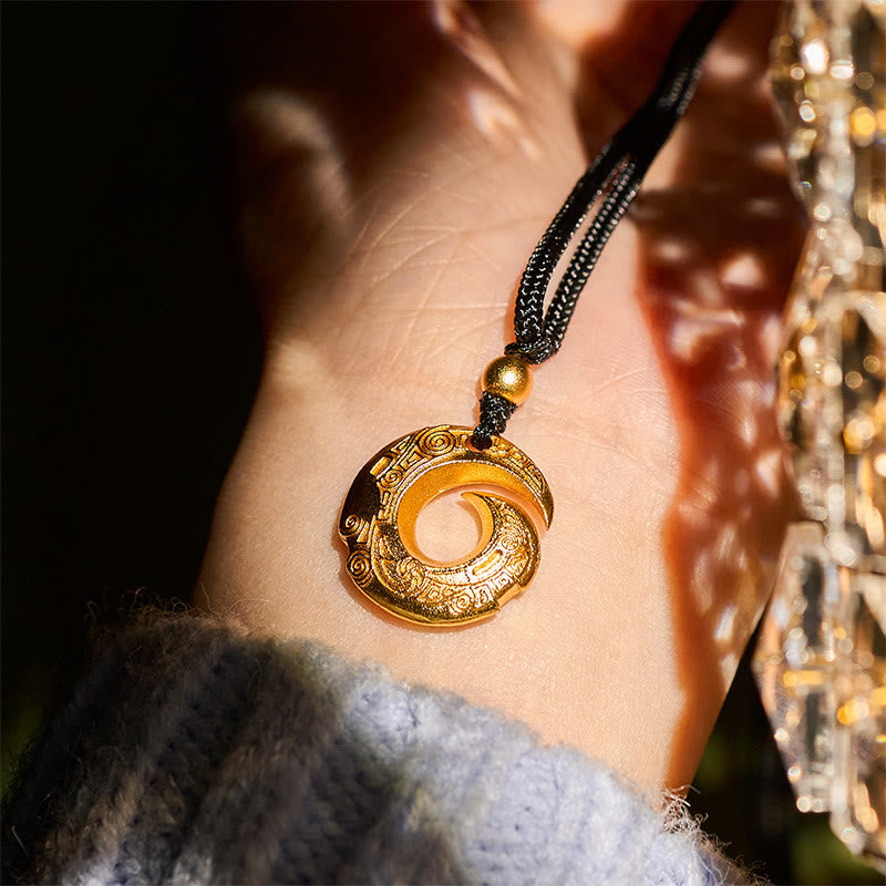 Collar con colgante de cuerda negra con Buddha Stones , chapado en oro de 24 quilates, hebilla de la paz y cuerda auspiciosa. - image 7